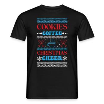 Ugly Christmas Sweater - Cookies Coffee Christmas - Männer T-Shirt - Schwarz - Vorne - AI Model Male 178 light (178cm)