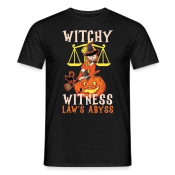 Witchy Witness Law's Abyss Scary Anwalt Halloween - Männer T-Shirt - Schwarz - Vorne - AI Model Male 178 light (178cm)