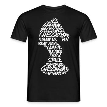 Schachfiguren Typografie Schachspieler Schach - Männer T-Shirt - Schwarz - Vorne - AI Model Male 178 light (178cm)