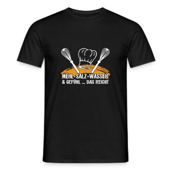 Mehl, Salz und Wasser - das reicht für gutes Brot - Männer T-Shirt - Schwarz - Vorne - AI Model Male 178 light (178cm)