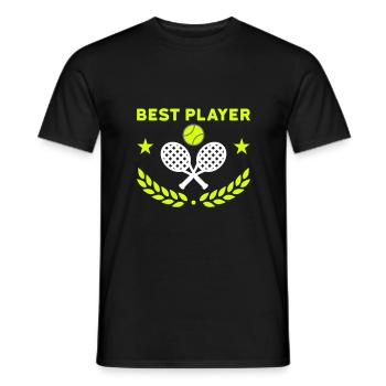 Best player (Tennisschläger, Tennisball) - Männer T-Shirt - Schwarz - Vorne - AI Model Male 178 light (178cm)