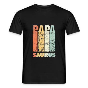 Papasaurus Rex Babysaurus Vatertag Papa geworden - Männer T-Shirt - Schwarz - Vorne - AI Model Male 178 light (178cm)