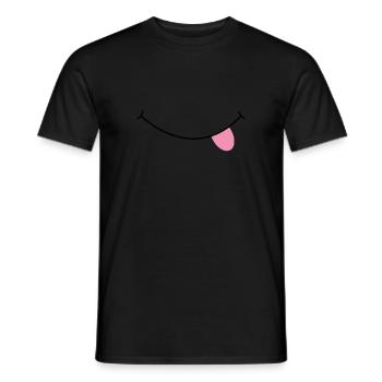 Lachender Mund | Zunge, lustige Sprüche, Fun - Männer T-Shirt - Schwarz - Vorne - AI Model Male 178 light (178cm)