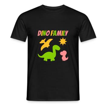 Dino family (Dinosaurier, Sonne) - Männer T-Shirt - Schwarz - Vorne - AI Model Male 178 light (178cm)