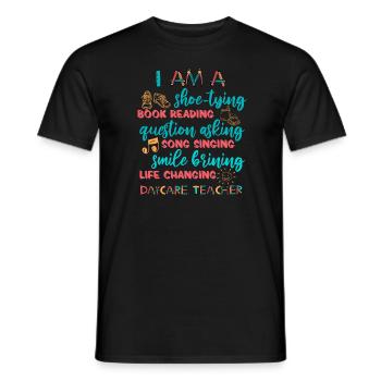 Enseignante de maternelle Assistante maternelle Éducatrice - T-shirt homme - noir - Devant - AI Model Male 178 light (178cm)