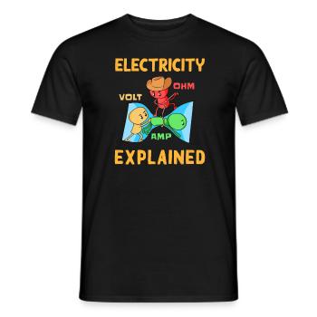 Électricien Ingénieur électricien Technicien en électronique - T-shirt homme - noir - Devant - AI Model Male 178 light (178cm)