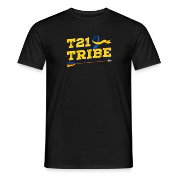 Down Syndrome T21 Trisomie 21 - Männer T-Shirt - Schwarz - Vorne - AI Model Male 178 light (178cm)