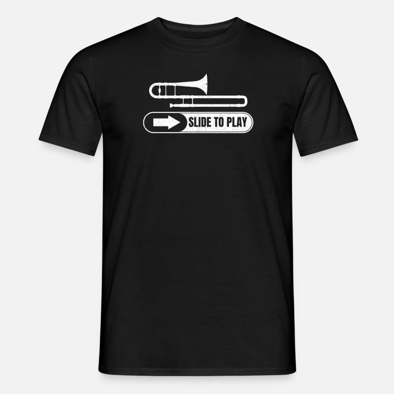 Posaune - Männer T-Shirt - Schwarz