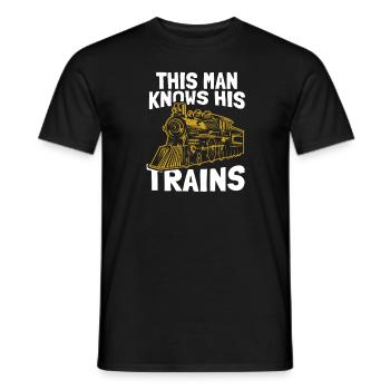 Railway Railway Train Train Train Driver - Men's T-Shirt - black - Front - AI Model Male 178 light (178cm)