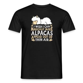 Alpaka - Männer T-Shirt - Schwarz - Vorne - AI Model Male 178 light (178cm)