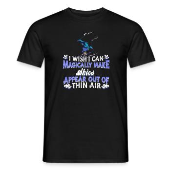Ski Skiing Skis - Men's T-Shirt - black - Front - AI Model Male 178 light (178cm)