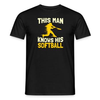 Softball - T-shirt homme - noir - Devant - AI Model Male 178 light (178cm)