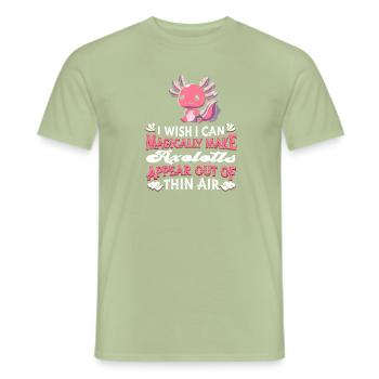 Axolotl Salamander - Men's T-Shirt - sage - Front - AI Model Male 178 light (178cm)