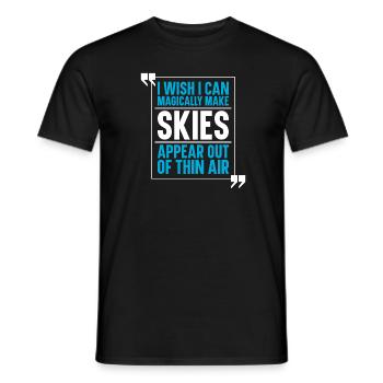Ski Skiing Skis - Men's T-Shirt - black - Front - AI Model Male 178 light (178cm)