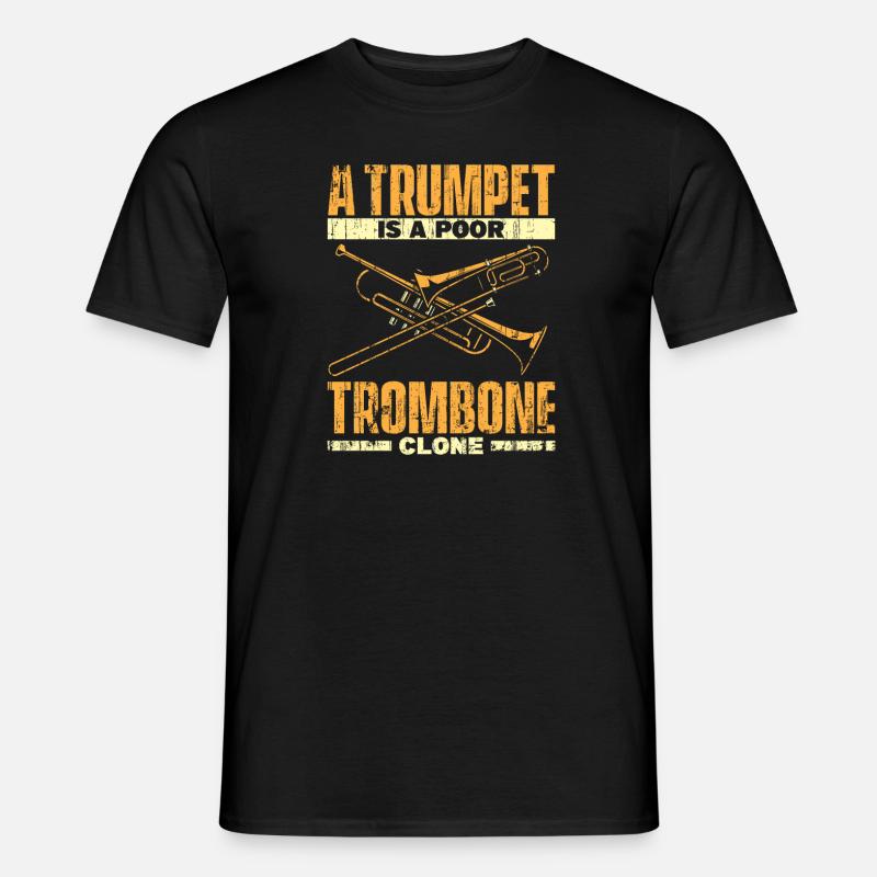 Posaune - Männer T-Shirt - Schwarz