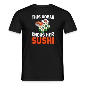 Sushi - Männer T-Shirt - Schwarz - Vorne - AI Model Male 178 light (178cm)