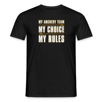 Bogenschütze Bogensport Pfeil Bogen Bogenschießen - Männer T-Shirt - Schwarz - Vorne - AI Model Male 178 light (178cm)