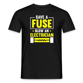 Électricien Ingénieur électricien Technicien en électronique - T-shirt homme - noir - Devant - AI Model Male 178 light (178cm)