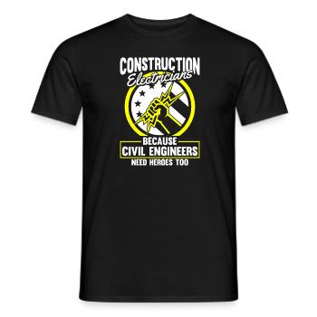 Électricien Ingénieur électricien Technicien en électronique - T-shirt homme - noir - Devant - AI Model Male 178 light (178cm)