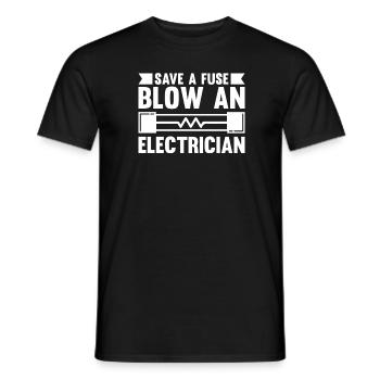 Electrician Electrical Engineer Electronics Technician - Men's T-Shirt - black - Front - AI Model Male 178 light (178cm)