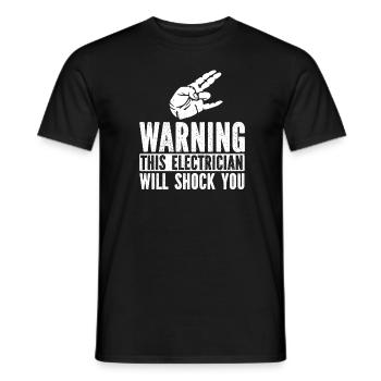 Électricien Ingénieur électricien Technicien en électronique - T-shirt homme - noir - Devant - AI Model Male 178 light (178cm)