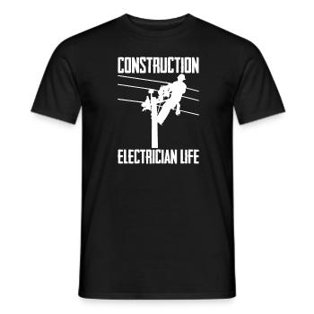 Electrician Electrical Engineer Electronics Technician - Men's T-Shirt - black - Front - AI Model Male 178 light (178cm)