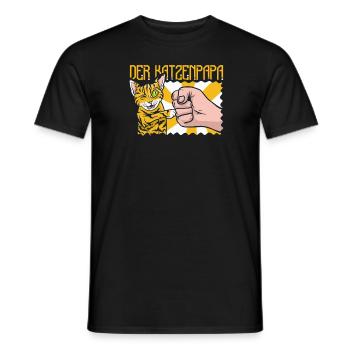 Location de chat Chat Domestique Cat - T-shirt homme - noir - Devant - AI Model Male 178 light (178cm)