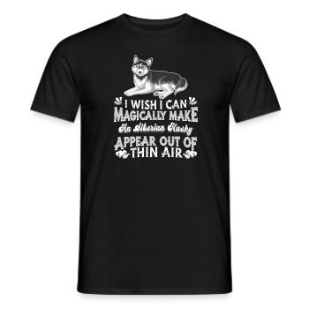 Chien Husky Sibérien - T-shirt homme - noir - Devant - AI Model Male 178 light (178cm)