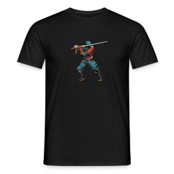 Épée Katana Samouraï - T-shirt homme - noir - Devant - AI Model Male 178 light (178cm)