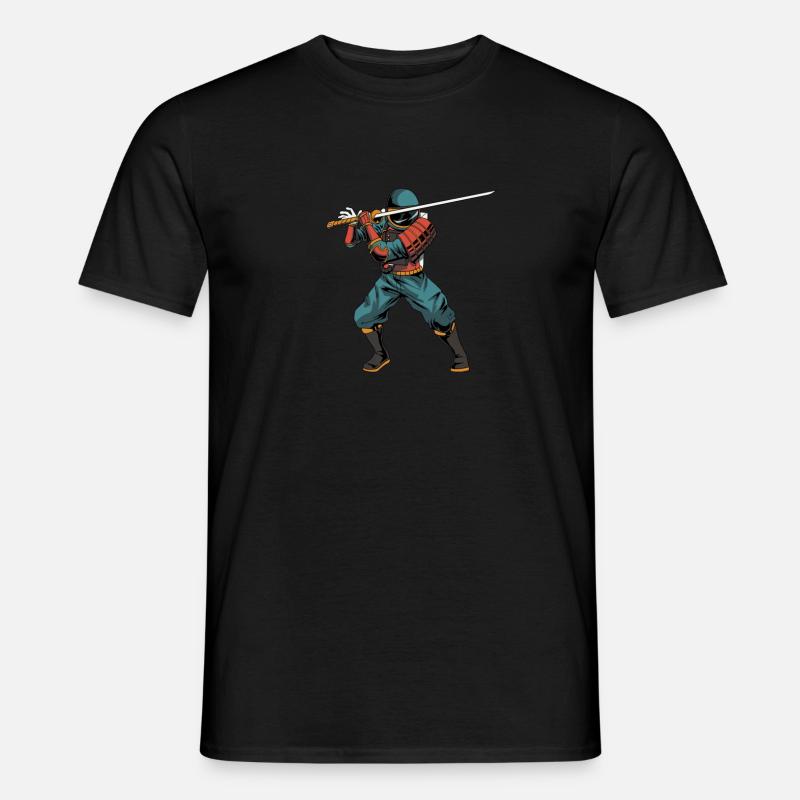 Samurai Katana-Schwert - Männer T-Shirt - Schwarz