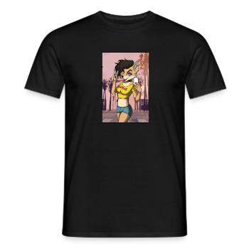 Furry Fandom Fursuits Lady - T-shirt homme - noir - Devant - AI Model Male 178 light (178cm)