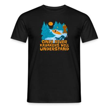 Kayak river kayak - Men's T-Shirt - black - Front - AI Model Male 178 light (178cm)