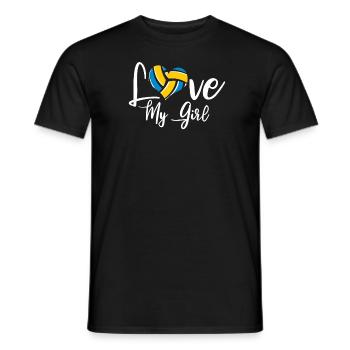 Volleyball Volleyball Joueur de volleyball Maman Love My Girl - T-shirt homme - noir - Devant - AI Model Male 178 light (178cm)