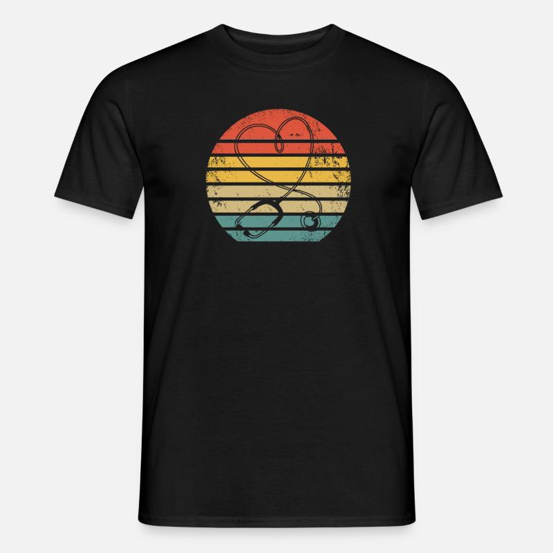 Krankenschwester Stethoskop - Männer T-Shirt - Schwarz