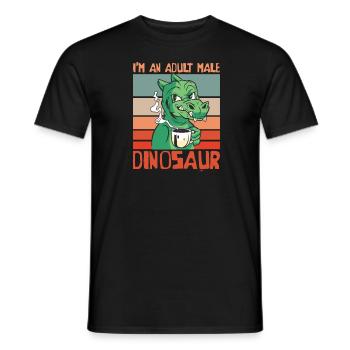 Dinosaur Coffee Adult Dinosaur - Men's T-Shirt - black - Front - AI Model Male 178 light (178cm)