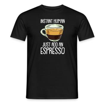 Kaffee Espresso Lustig - Männer T-Shirt - Schwarz - Vorne - AI Model Male 178 light (178cm)