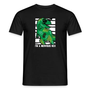 Dinosaur Adult dinosaur - Men's T-Shirt - black - Front - AI Model Male 178 light (178cm)