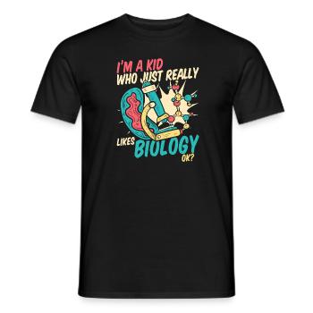 Biology Biologist Children Biology - Men's T-Shirt - black - Front - AI Model Male 178 light (178cm)