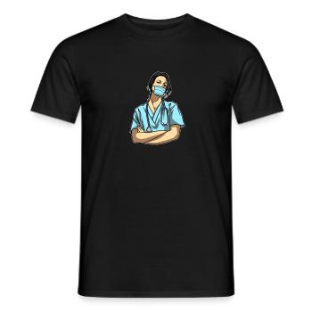 Krankenschwester - Männer T-Shirt - Schwarz - Vorne - AI Model Male 178 light (178cm)