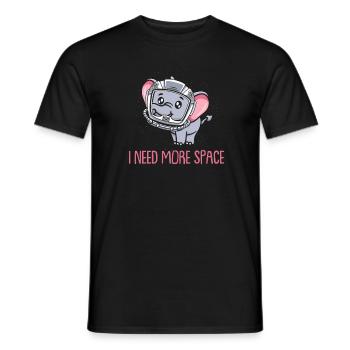 Elefant Astronaut I Need More Space - Männer T-Shirt - Schwarz - Vorne - AI Model Male 178 light (178cm)