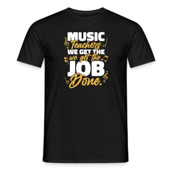 Professeur de musique Professeur de musique Partitions - T-shirt homme - noir - Devant - AI Model Male 178 light (178cm)