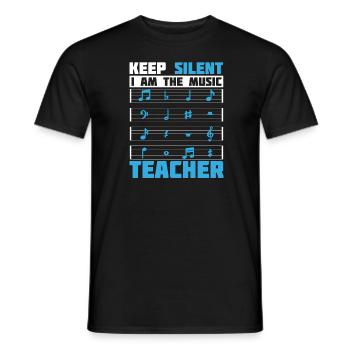 Music Teacher Music Teacher Sheet Music - Men's T-Shirt - black - Front - AI Model Male 178 light (178cm)