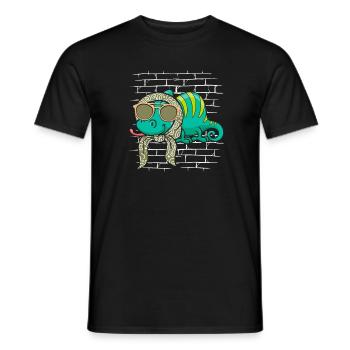 Chameleon Chamäleon Sonnenbrille Mit Schal - Männer T-Shirt - Schwarz - Vorne - AI Model Male 178 light (178cm)