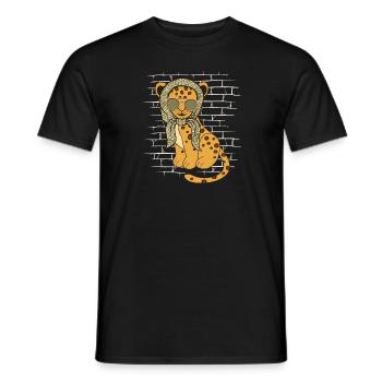 Jaguar sunglasses with scarf - Men's T-Shirt - black - Front - AI Model Male 178 light (178cm)