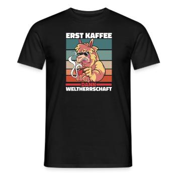 Alpaka Kaffee Sonnenbrille - Männer T-Shirt - Schwarz - Vorne - AI Model Male 178 light (178cm)