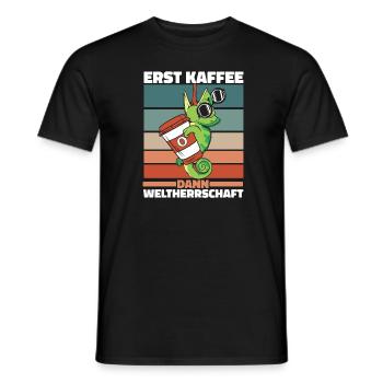 Chameleon Chamäleon Kaffee Sonnenbrille - Männer T-Shirt - Schwarz - Vorne - AI Model Male 178 light (178cm)