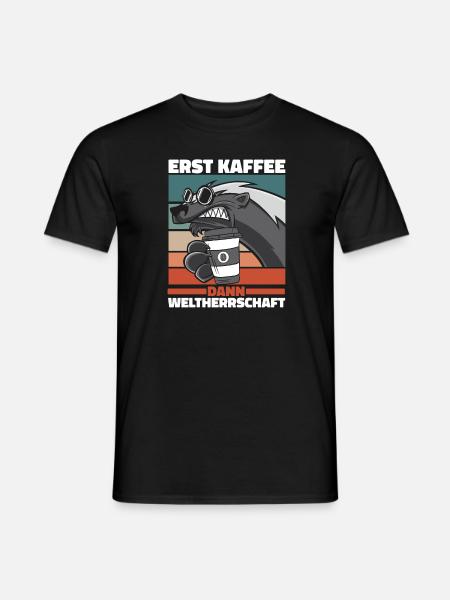Honigdachs Ratel Kaffee Sonnenbrille - Männer T-Shirt - Schwarz