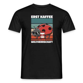 Marienkäfer Kaffee Sonnenbrille - Männer T-Shirt - Schwarz - Vorne - AI Model Male 178 light (178cm)