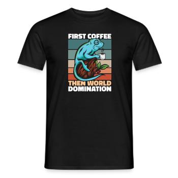 Chameleon Chamäleon Kaffee Sonnenbrille - Männer T-Shirt - Schwarz - Vorne - AI Model Male 178 light (178cm)