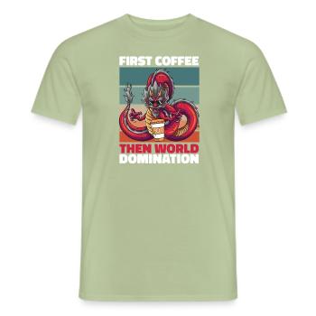 Bearded Bearded Dragon Coffee - Men's T-Shirt - sage - Front - AI Model Male 178 light (178cm)